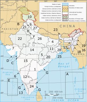印度政治地图