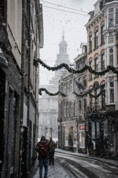 圣诞节,kerst传统,雪,马斯特里赫特,荷兰、kerstavond